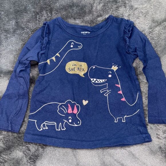 24m carters girls long sleeve dinosaur tshirt - Picture 1 of 1